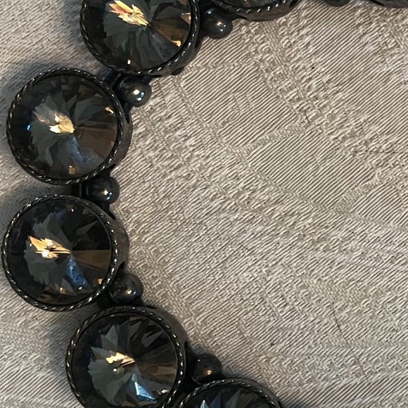 Black Glass Necklace and Bracelet - Picture 3 of 5